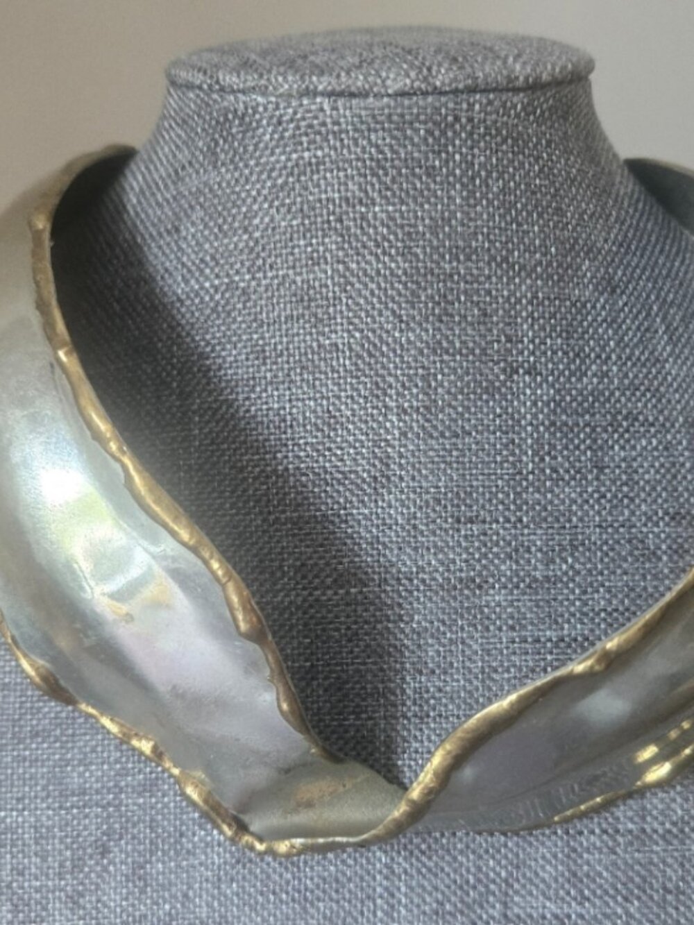 Brutalist Mixed-Metal Collar Necklace